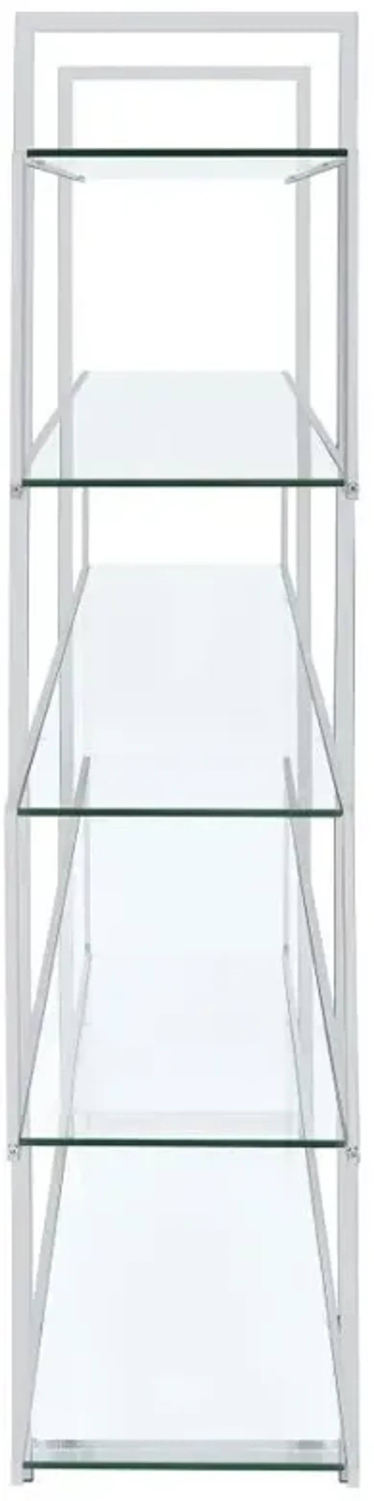 Elmer - 5-Shelf Bookshelf - Clear And Chrome