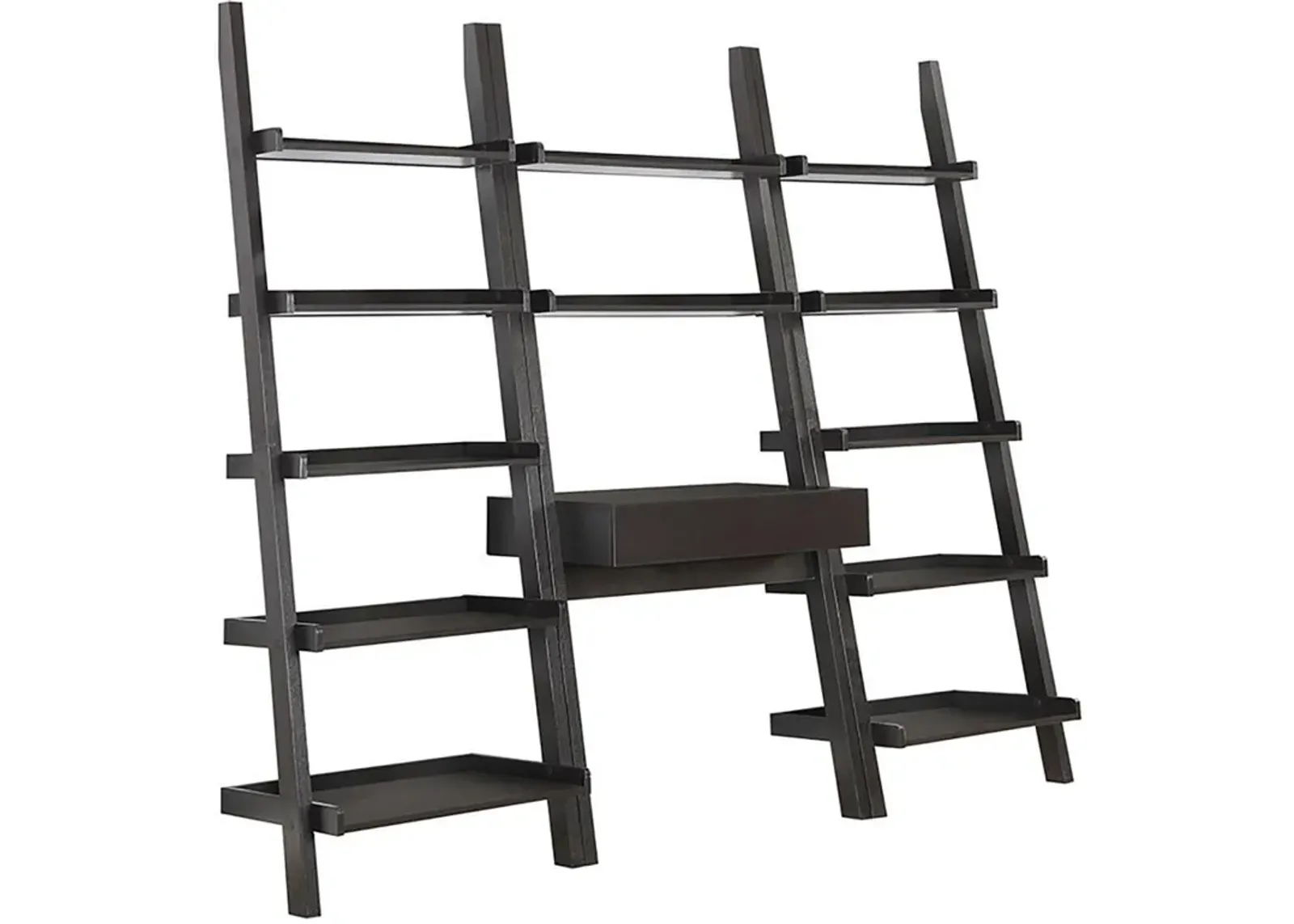 Colella - 3 Piece Ladder Desk And Bookcase Set - Cappuccino