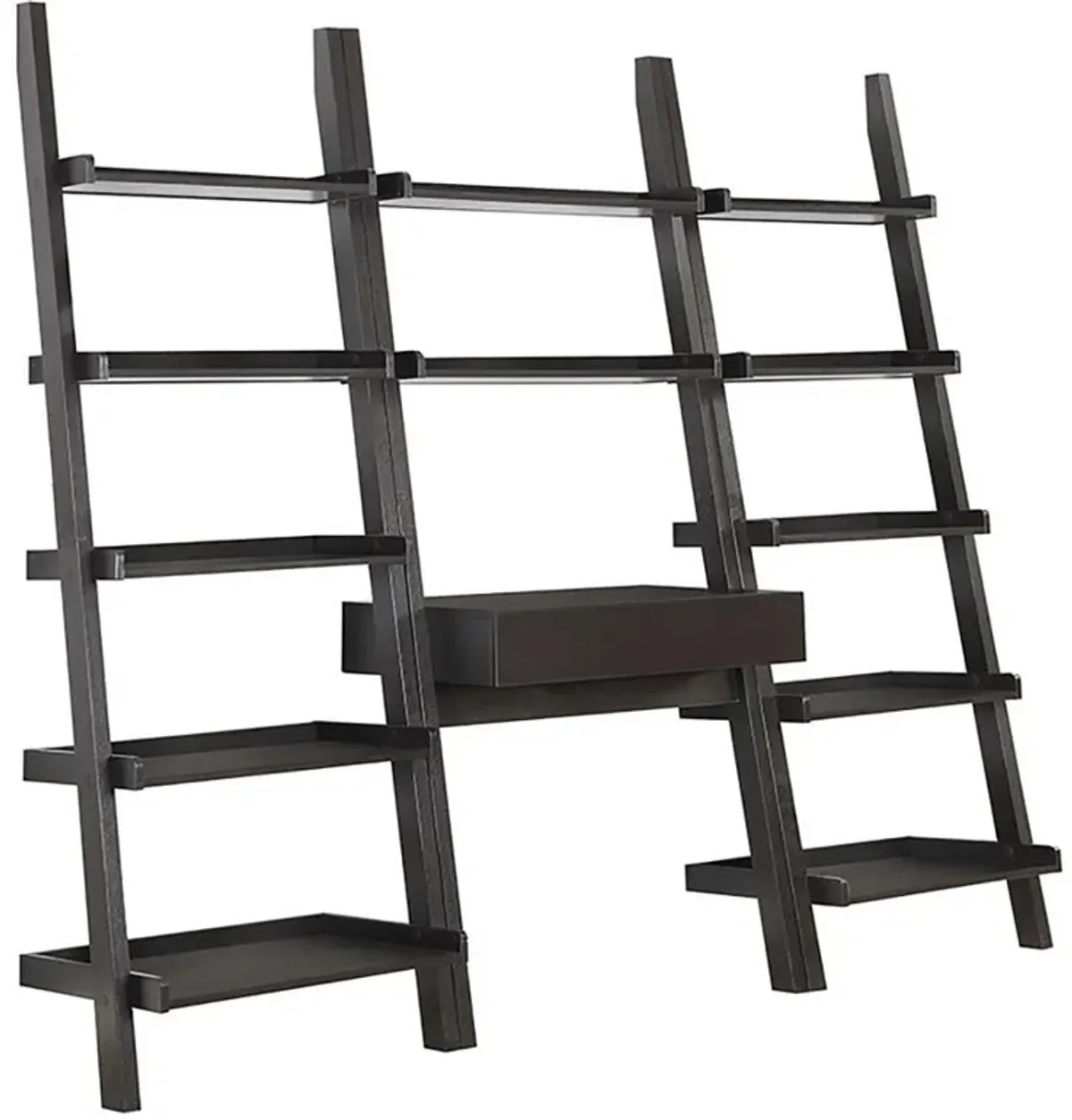 Colella - 3 Piece Ladder Desk And Bookcase Set - Cappuccino