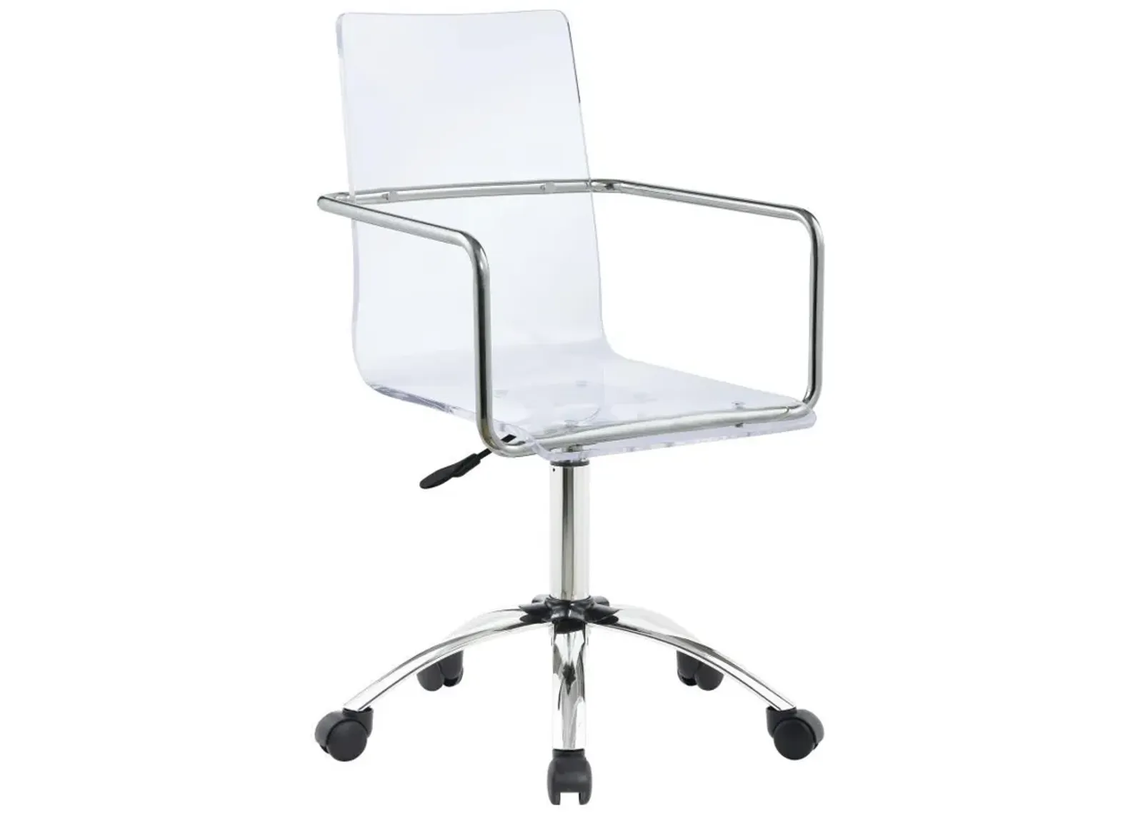 Amaturo - Office Chair With Casters - Clear And Chrome