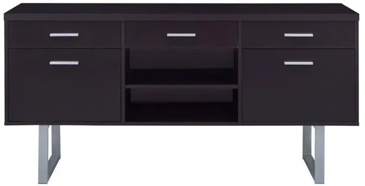 Lawtey - 5-Drawer Home Office Storage Credenza - Cappuccino