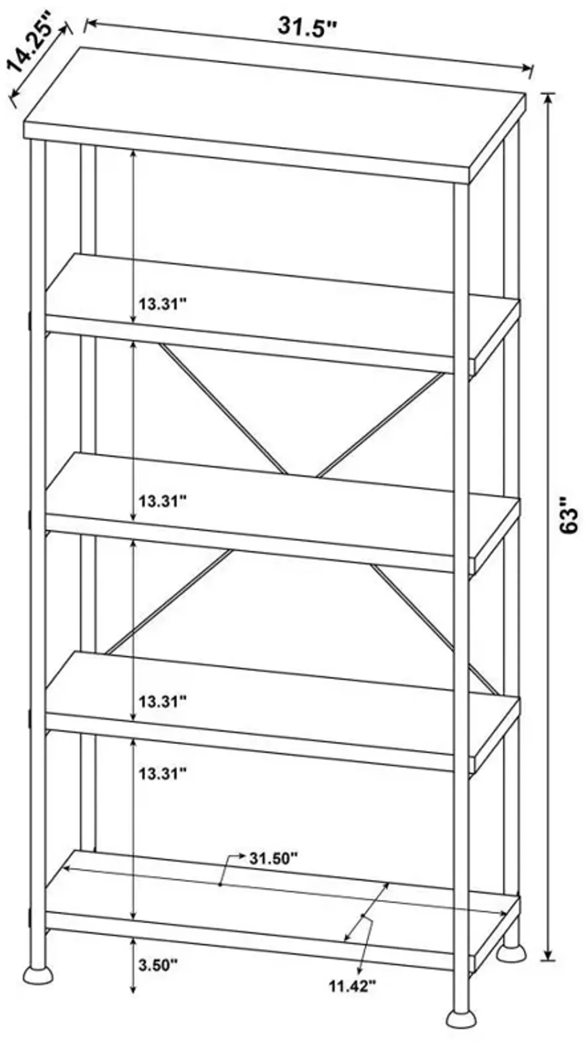 Analiese - 2 Piece Computer Desk Bookcase Set - Rustic Nutmeg