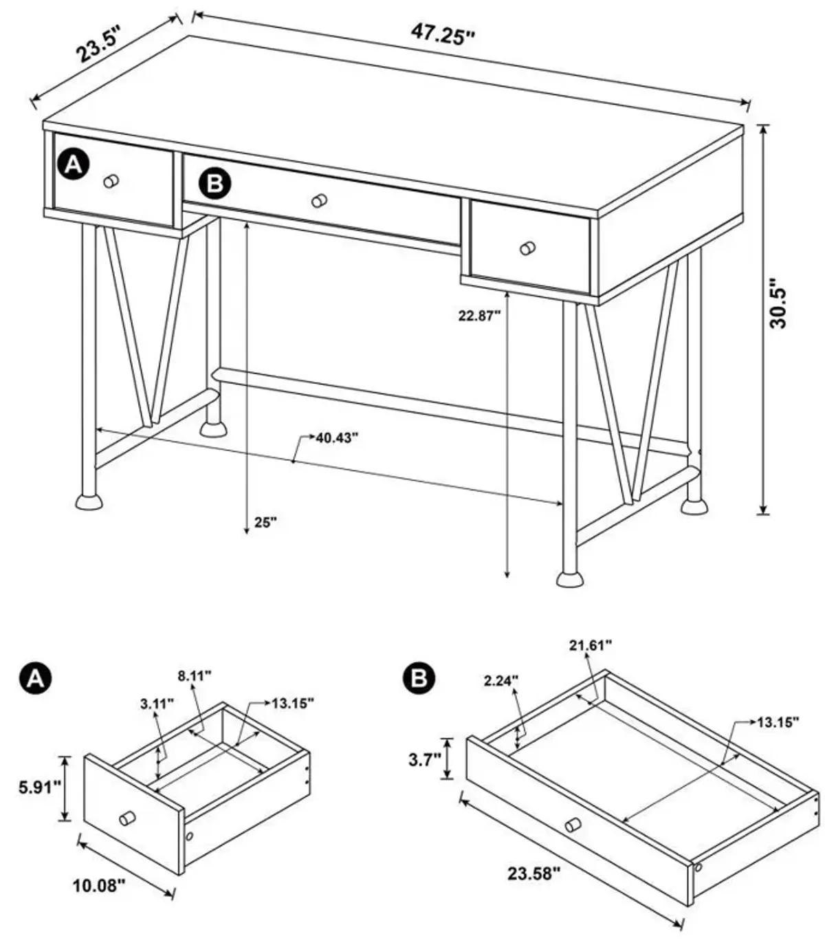 Analiese - 2 Piece Computer Desk Bookcase Set - Rustic Nutmeg