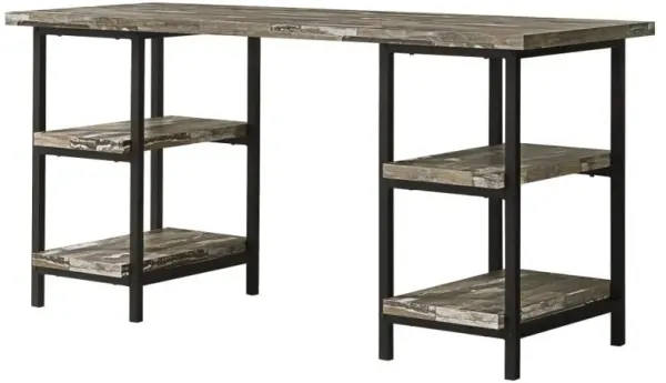 Kemper - 4-Shelf Writing Desk - Weathered Brown