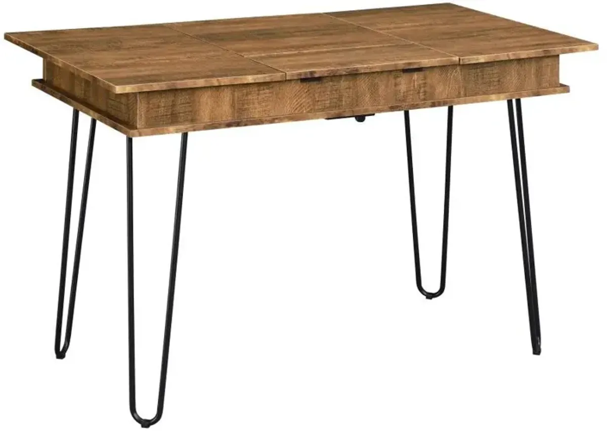 Sheeran - Writing Desk With Storage - Rustic Amber