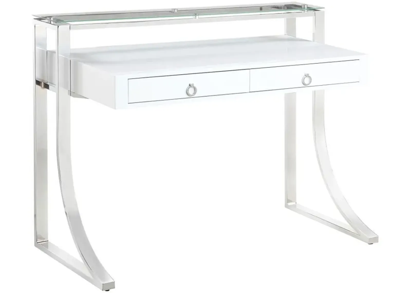 Gemma - 2-Drawer Writing Desk - White High Gloss