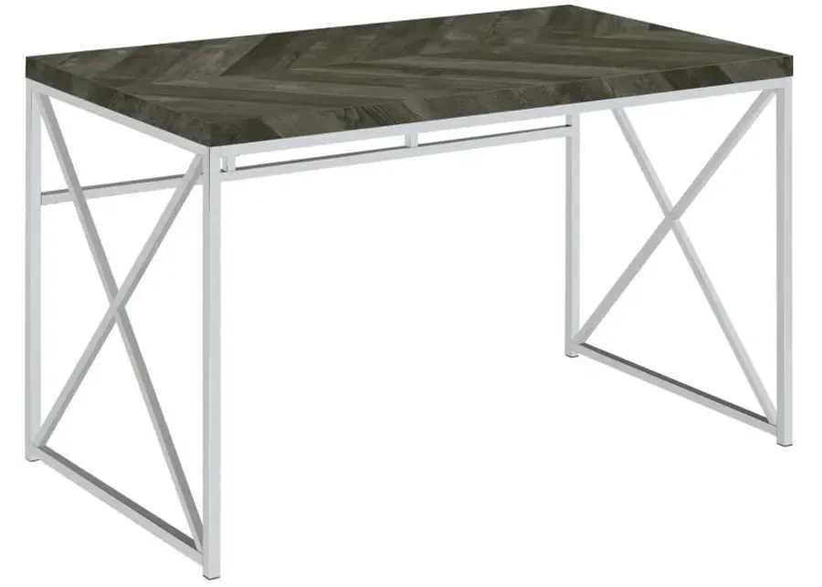 Grimma - Writing Desk - Rustic Gray Herringbone