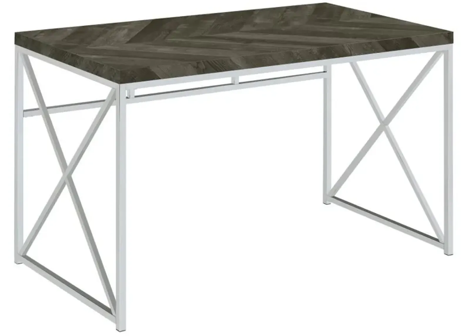 Grimma - Writing Office Desk - Rustic Gray And Chrome