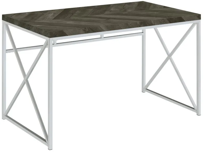 Grimma - Writing Desk - Rustic Gray Herringbone