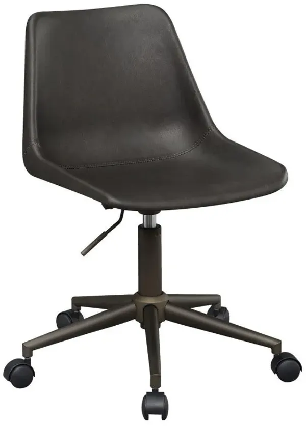 Carnell - Upholstered Adjustable Home Office Desk Chair - Brown