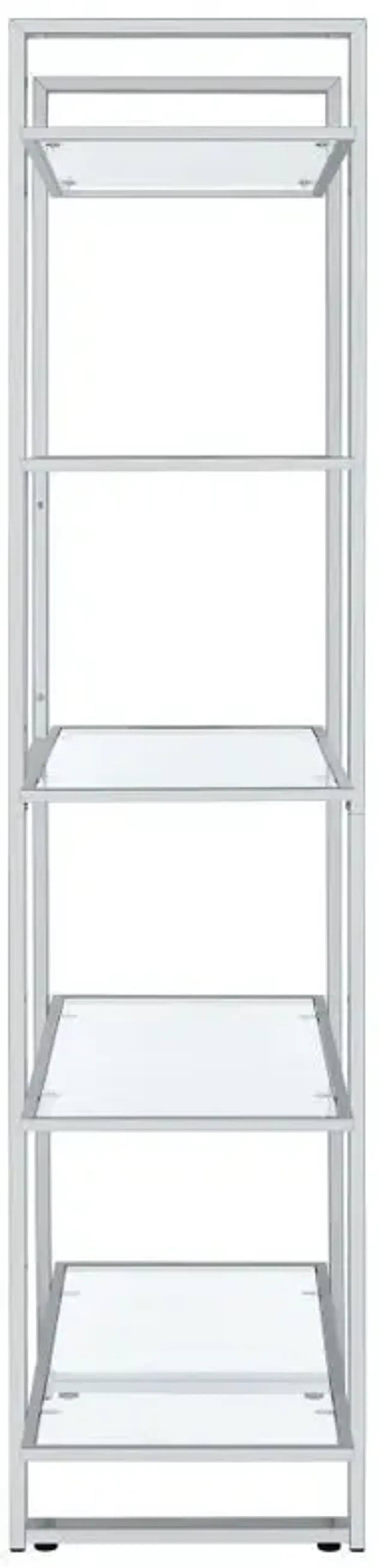 Hartford - 5-Shelf Glass Bookshelf - Chrome