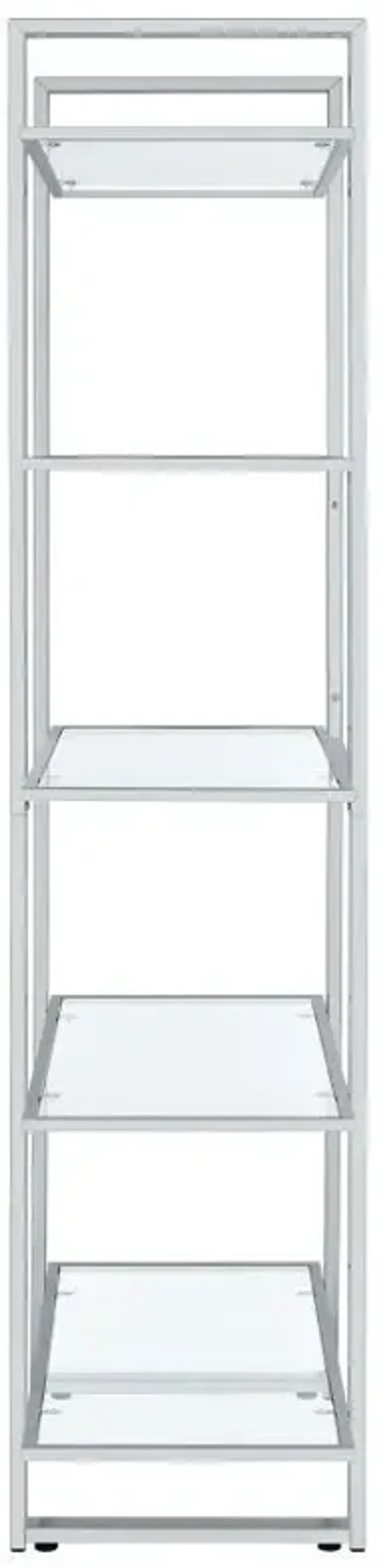 Hartford - 5-Shelf Glass Bookshelf - Chrome