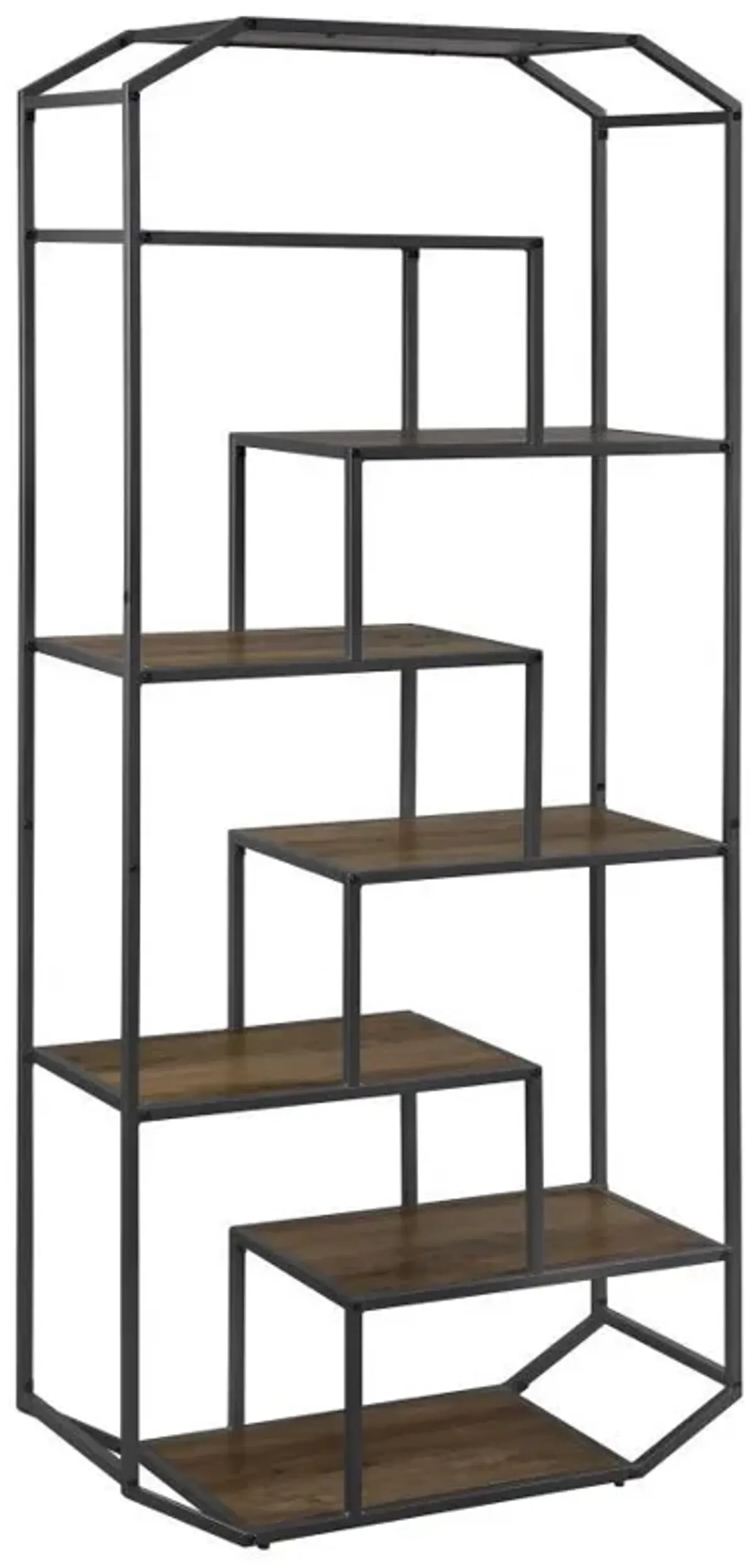 Leland - 6-Shelf Bookshelf - Rustic Brown