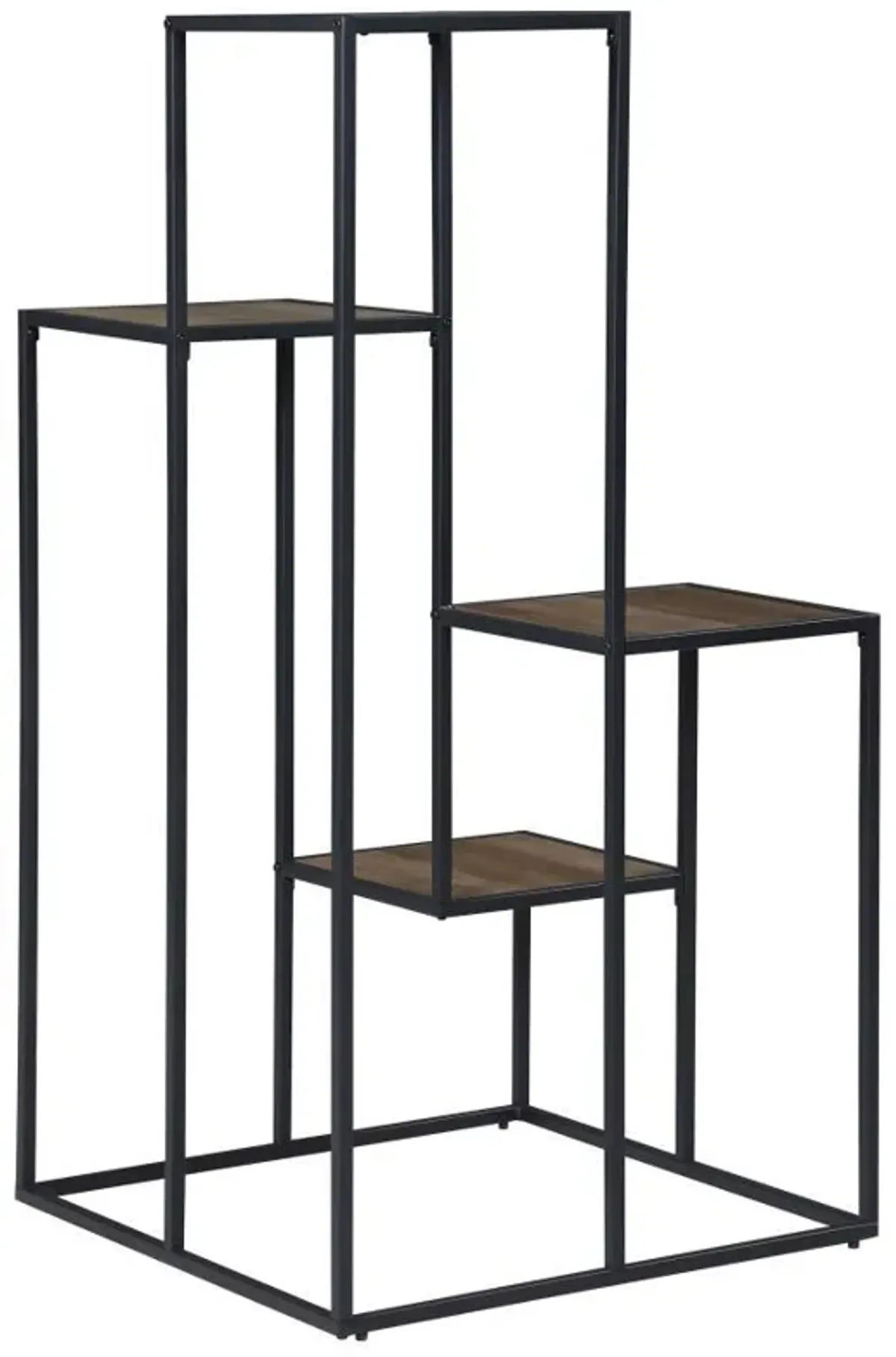 Rito - 4-Tier Display Shelf - Rustic Brown And Black