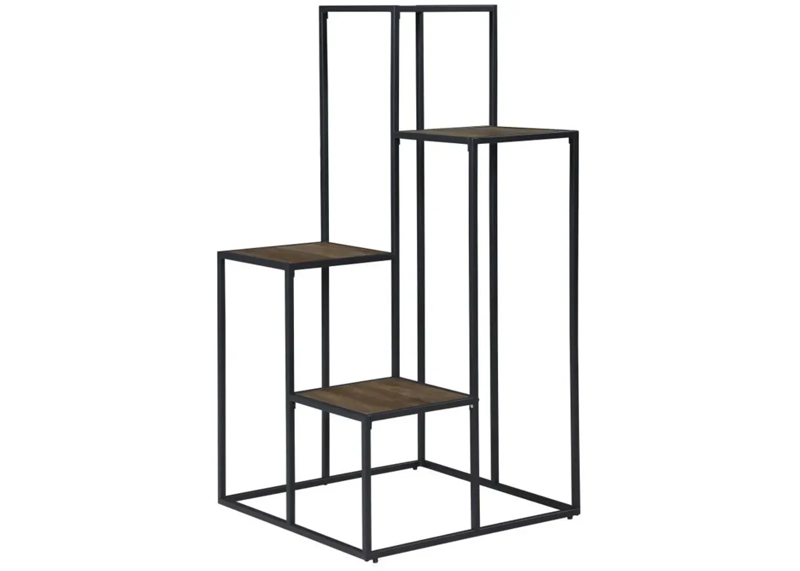 Rito - 4-Tier Display Shelf - Rustic Brown And Black