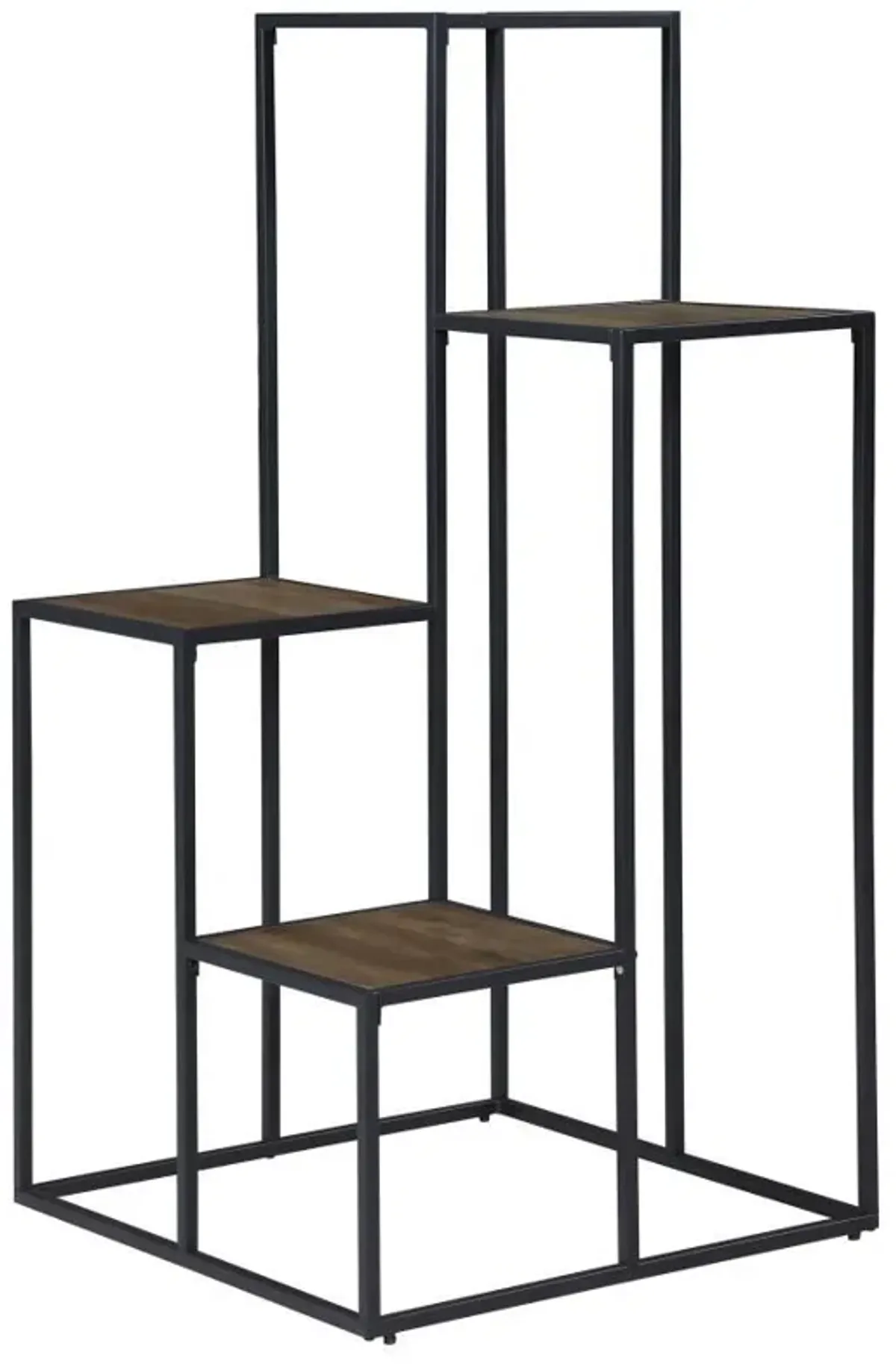 Rito - 4-Tier Display Shelf - Rustic Brown And Black