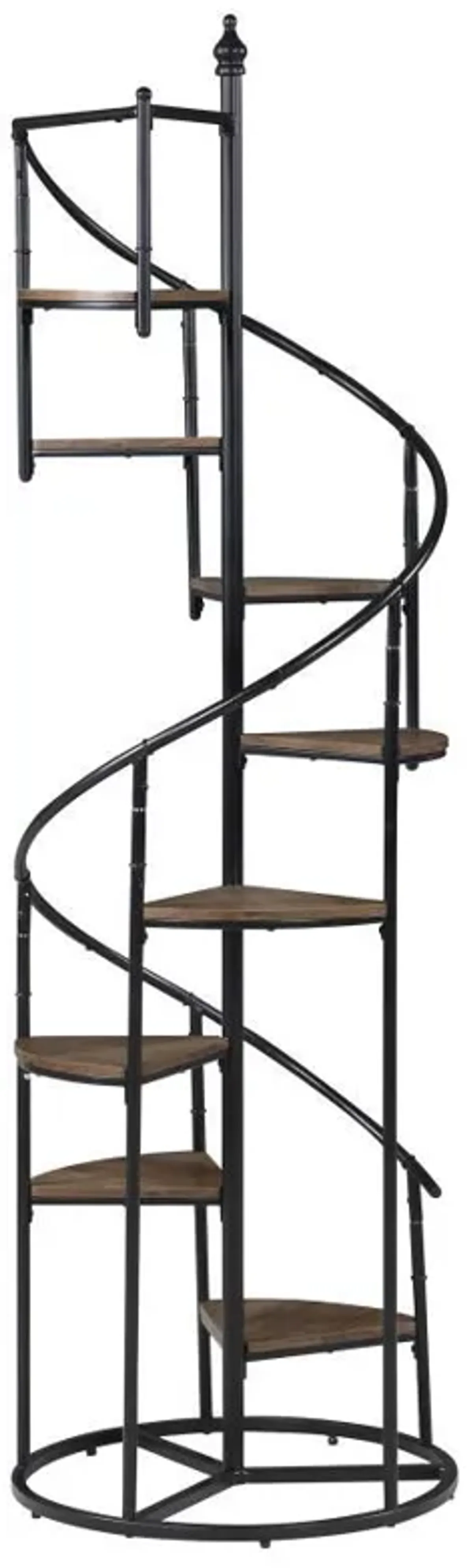 Roseglen - 8-Shelf Staircase Bookshelf - Rustic Brown