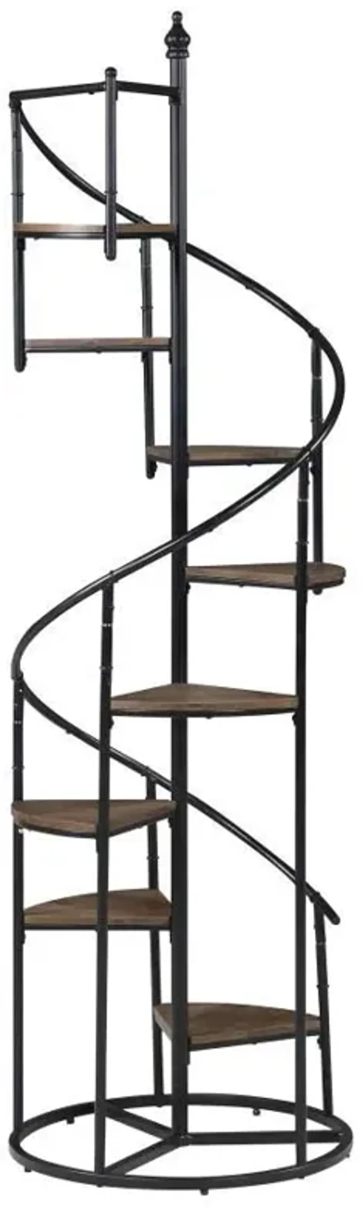 Roseglen - 8-Shelf Staircase Bookshelf - Rustic Brown