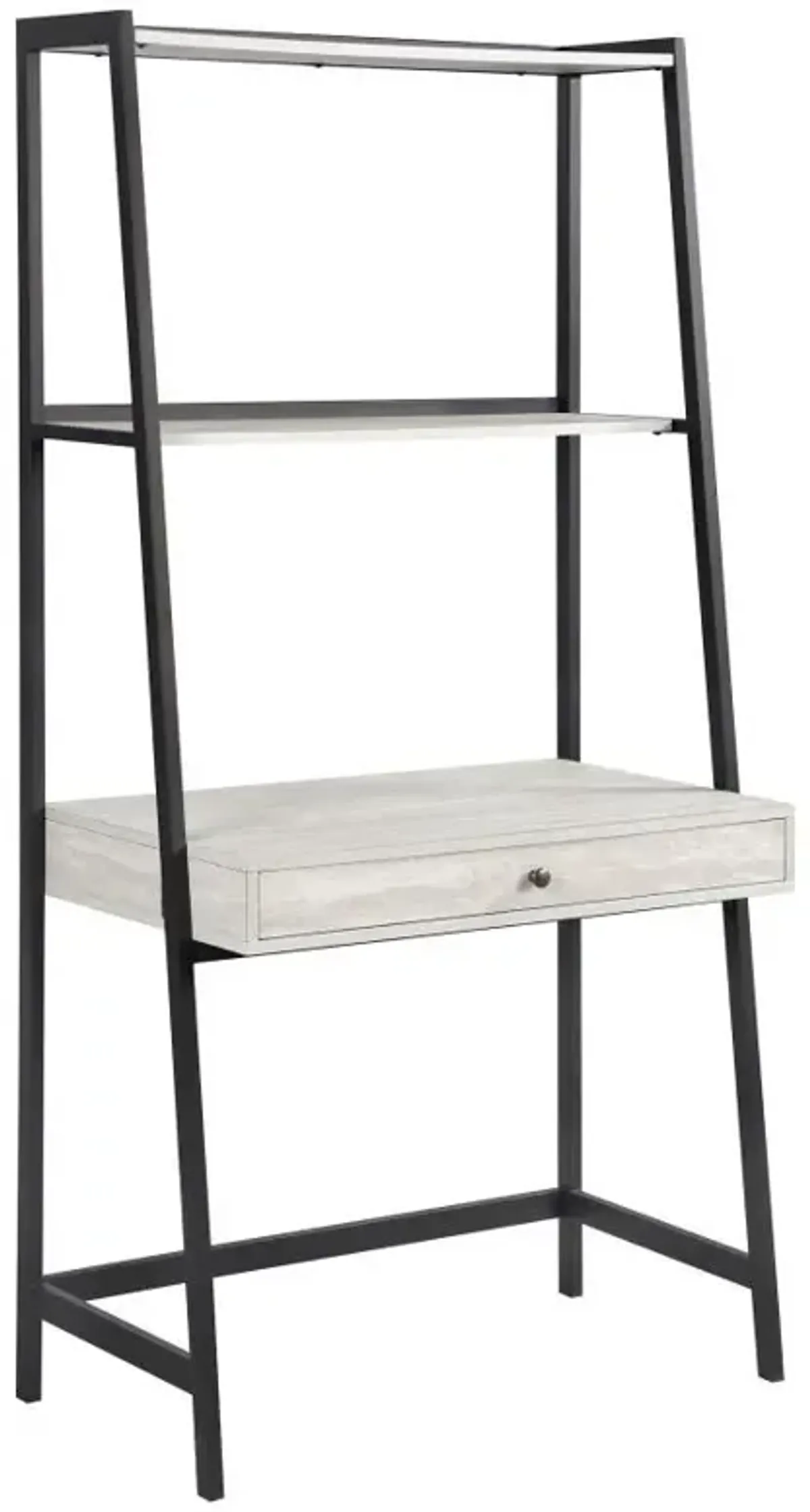 Pinckard - 3 Piece Ladder Desk And Bookcase Set - Gray Stone