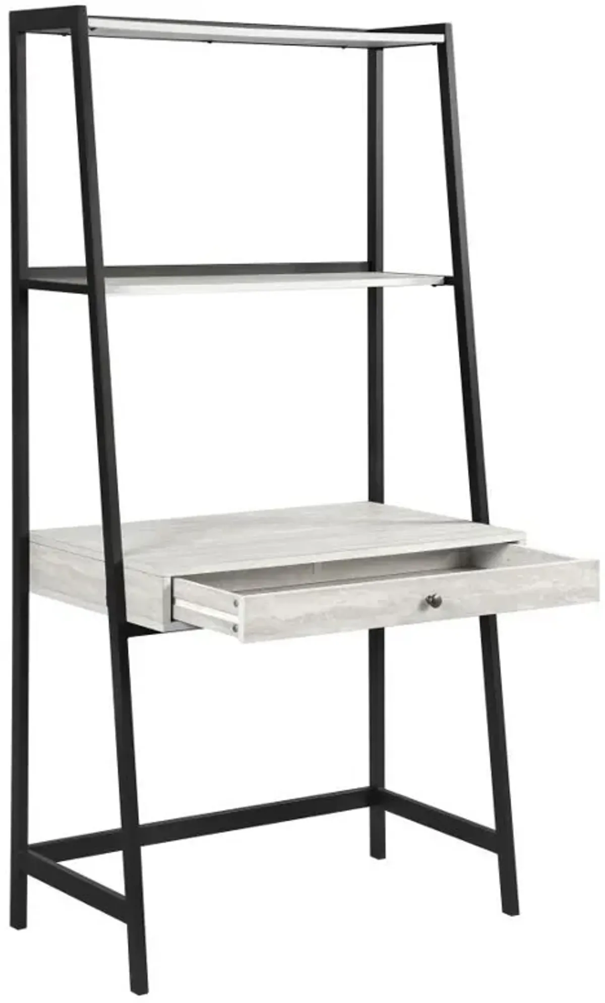 Pinckard - 3 Piece Ladder Desk And Bookcase Set - Gray Stone