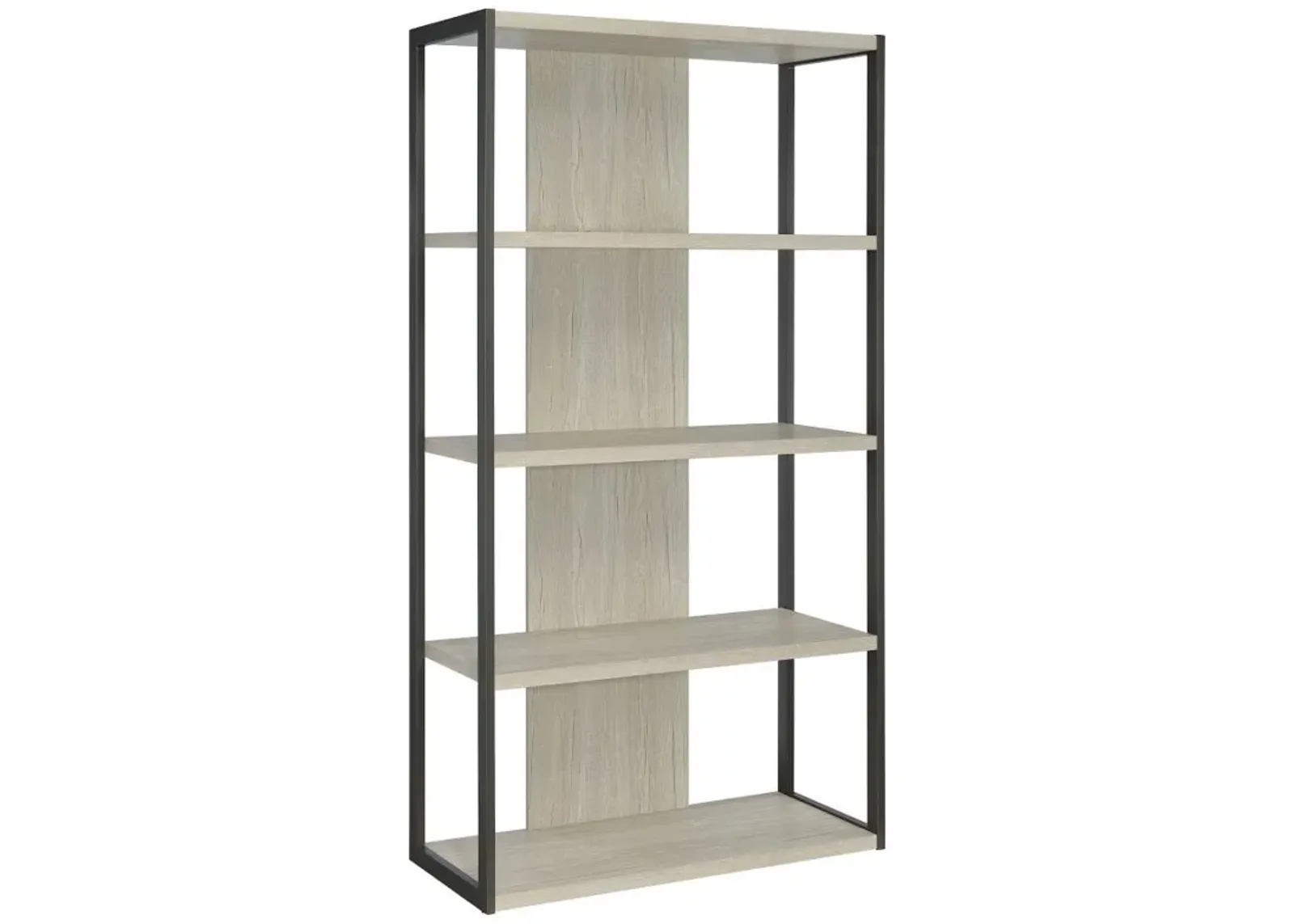 Loomis - 72" 4-Shelf Bookshelf - Whitewashed Gray