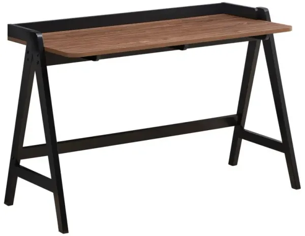 Raul - Writing Desk With USB Ports - Walnut And Black