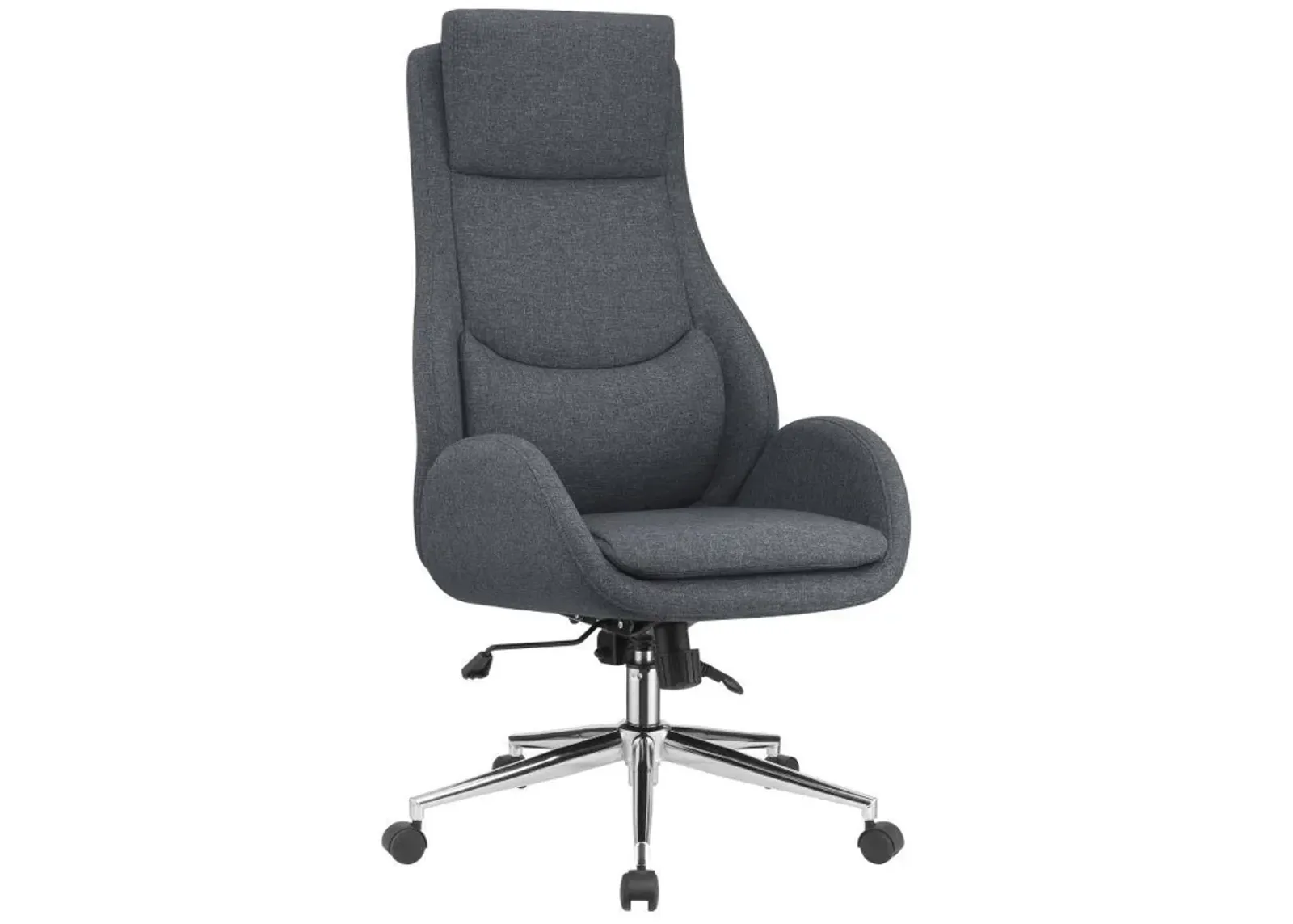 Cruz - Upholstered Office Chair With Padded Seat - Gray And Chrome