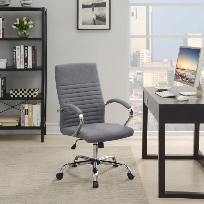 Abisko - Upholstered Office Chair With Casters - Gray And Chrome