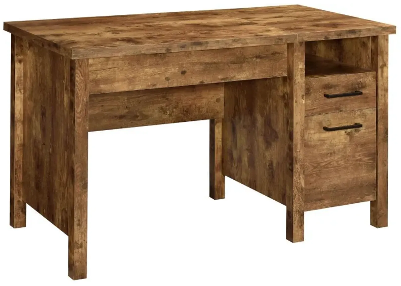 Delwin - 2-Drawer Lift Top Computer Desk - Rustic Nutmeg