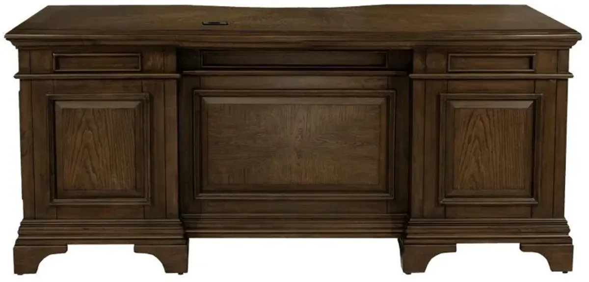 Hartshill - 7-Drawer Executive Desk - Burnished Oak