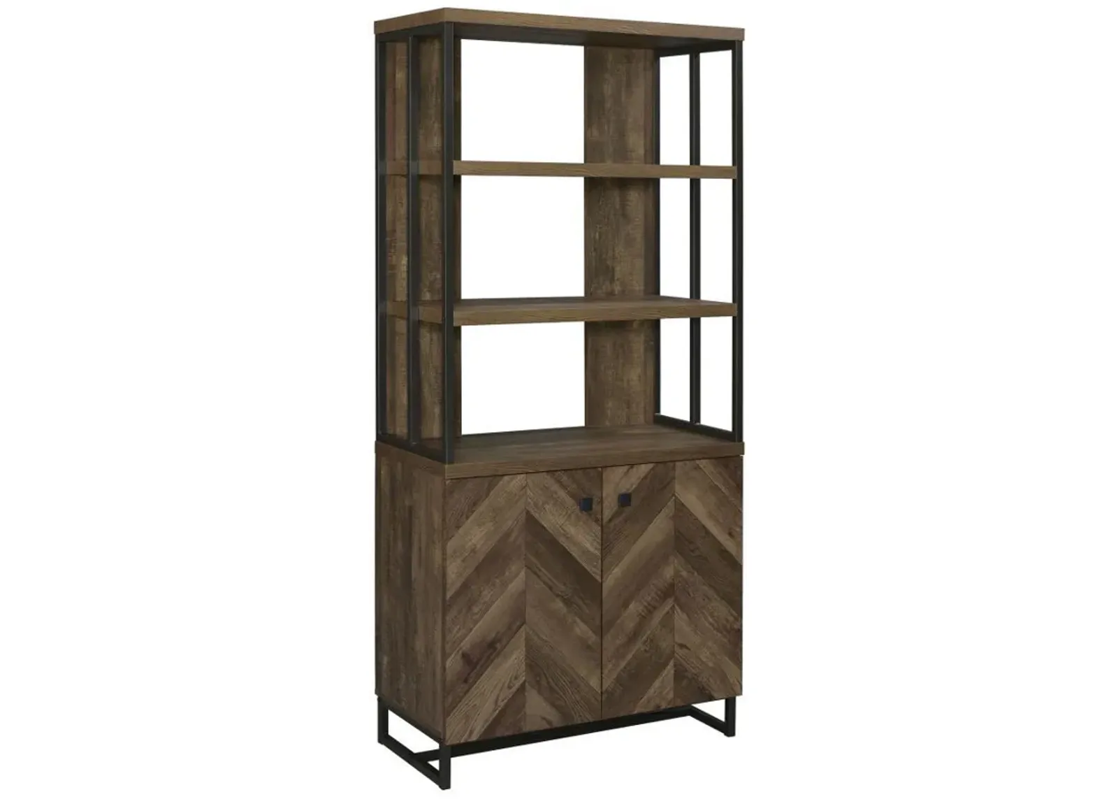 Millbrook - 2 Door Storage Bookshelf - Rustic Oak