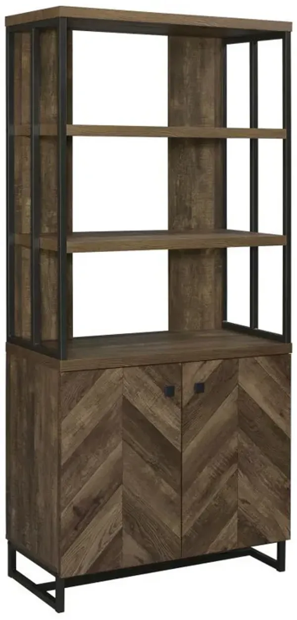 Millbrook - 2 Door Storage Bookshelf - Rustic Oak