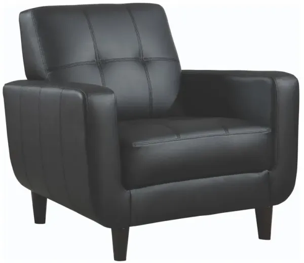 Aaron - Upholstered Track Arm Tufted Accent Chair - Black
