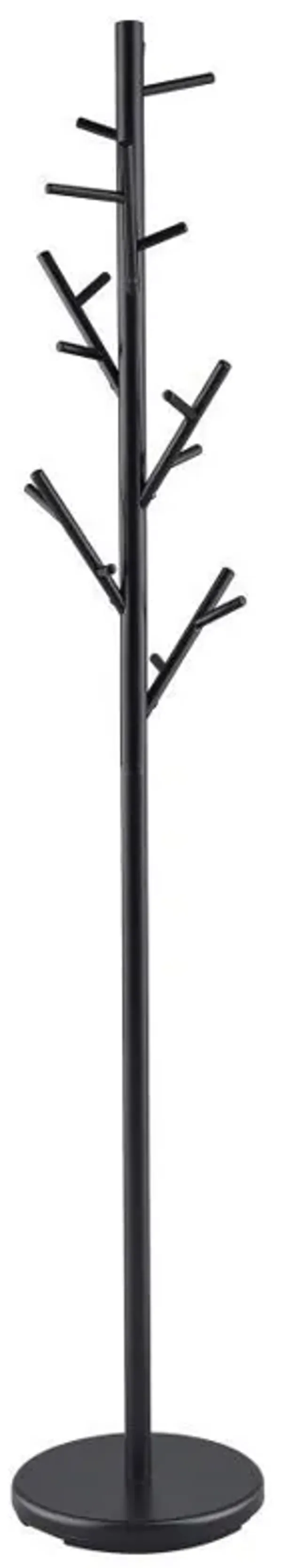 Clover - 18 Hook Freestanding Metal Coat Rack Hat Hanger - Black