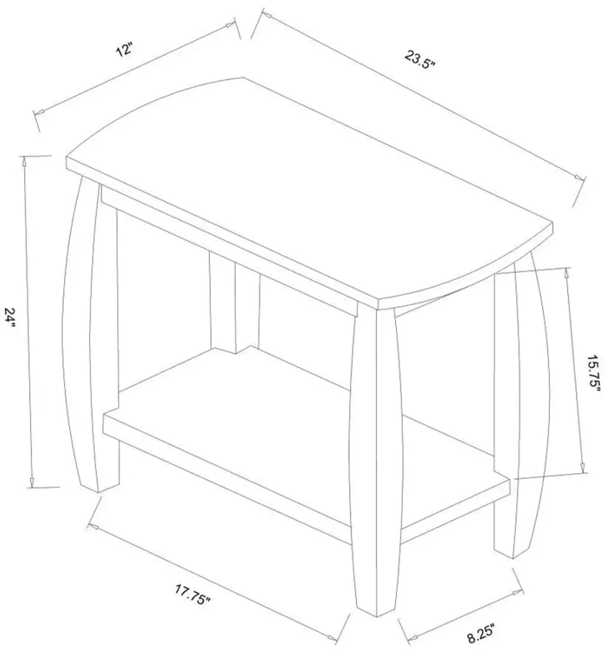 Raphael - 1-Shelf Rectangular Wood Side Table - Cappuccino