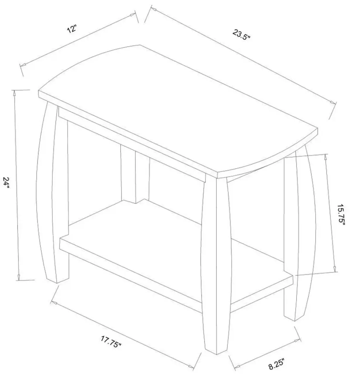 Raphael - 1-Shelf Rectangular Wood Side Table - Cappuccino