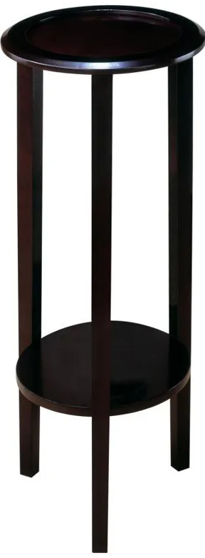 Kirk - Round Accent Table With Bottom Shelf - Espresso