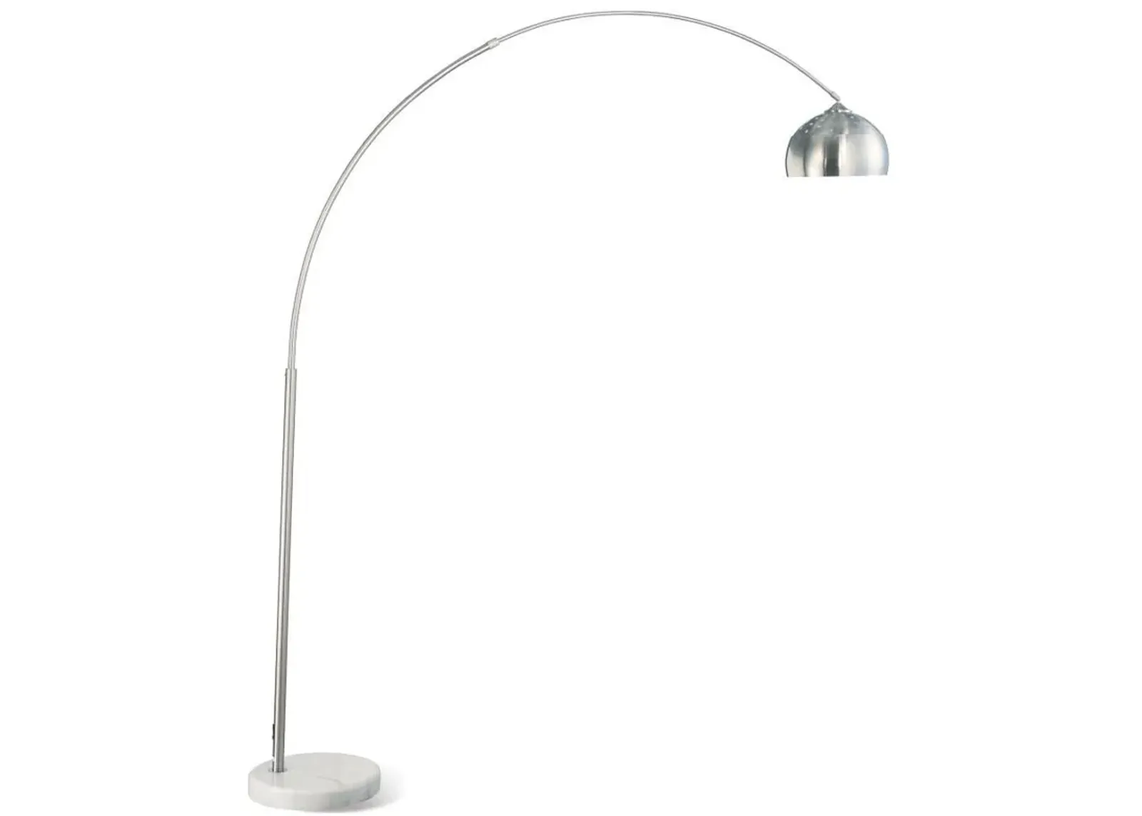 Krester - Dome Shade Metal Arc Floor Lamp - Chrome