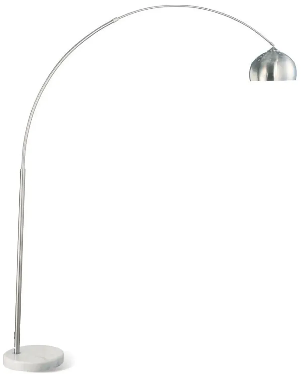 Krester - Dome Shade Metal Arc Floor Lamp - Chrome