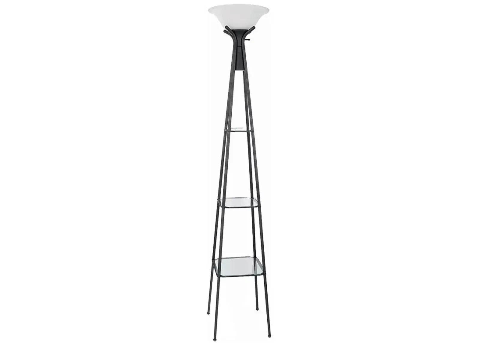 Gianni - 3-Shelf Frosted Torchiere Floor Lamp - Black