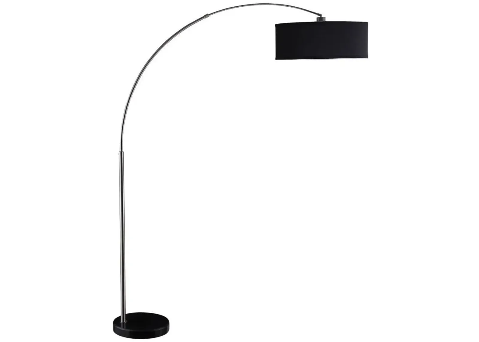 Kawke - Arched Drum Shade Metal Floor Lamp - Black