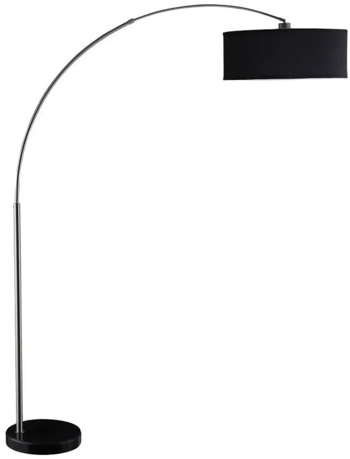 Kawke - Arched Drum Shade Metal Floor Lamp - Black