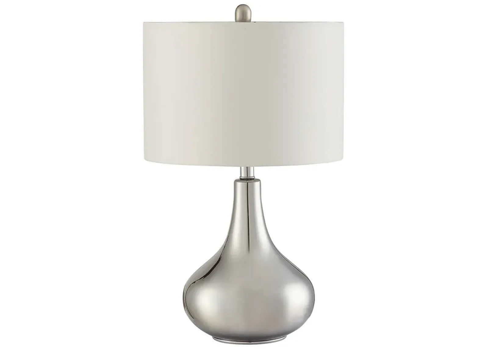 Junko - Drum Shade Urn Bedside Table Lamp - Chrome