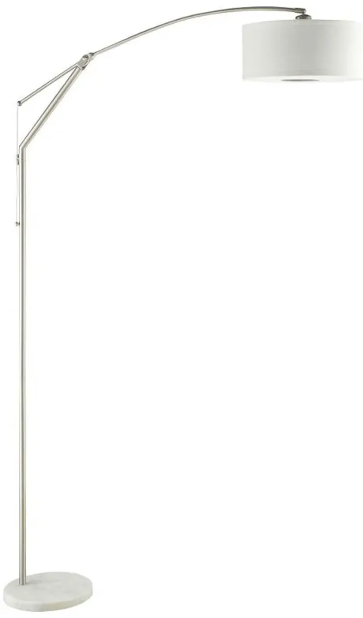 Moniz - Drum Shade Arc Adjustable Floor Lamp - Chrome