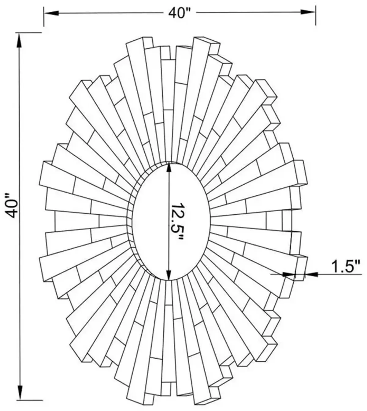 Danika - Round Sunburst Wall Mirror - Silver