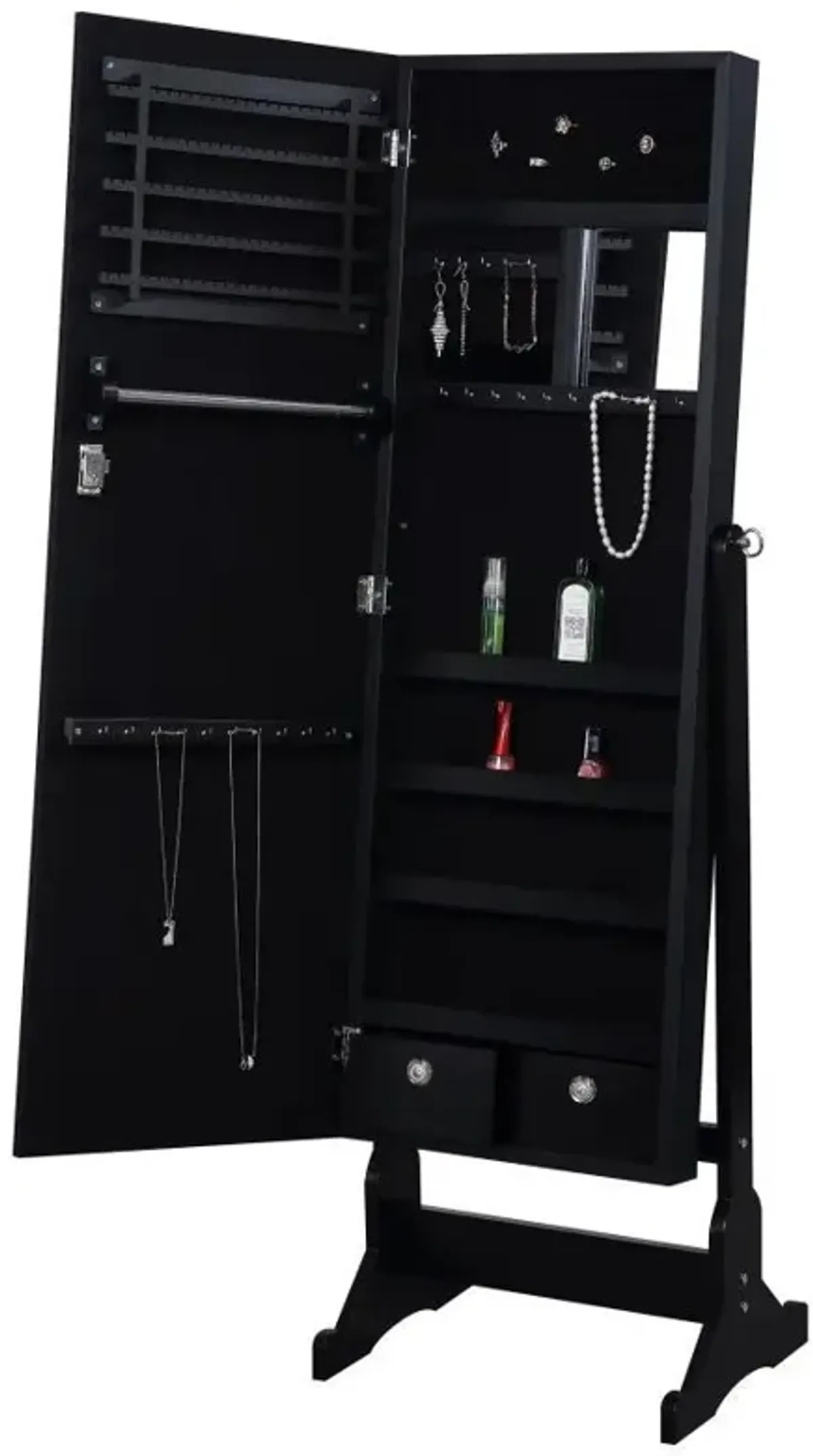 Tutuola - Cheval Mirror With Jewelry Storage - Black