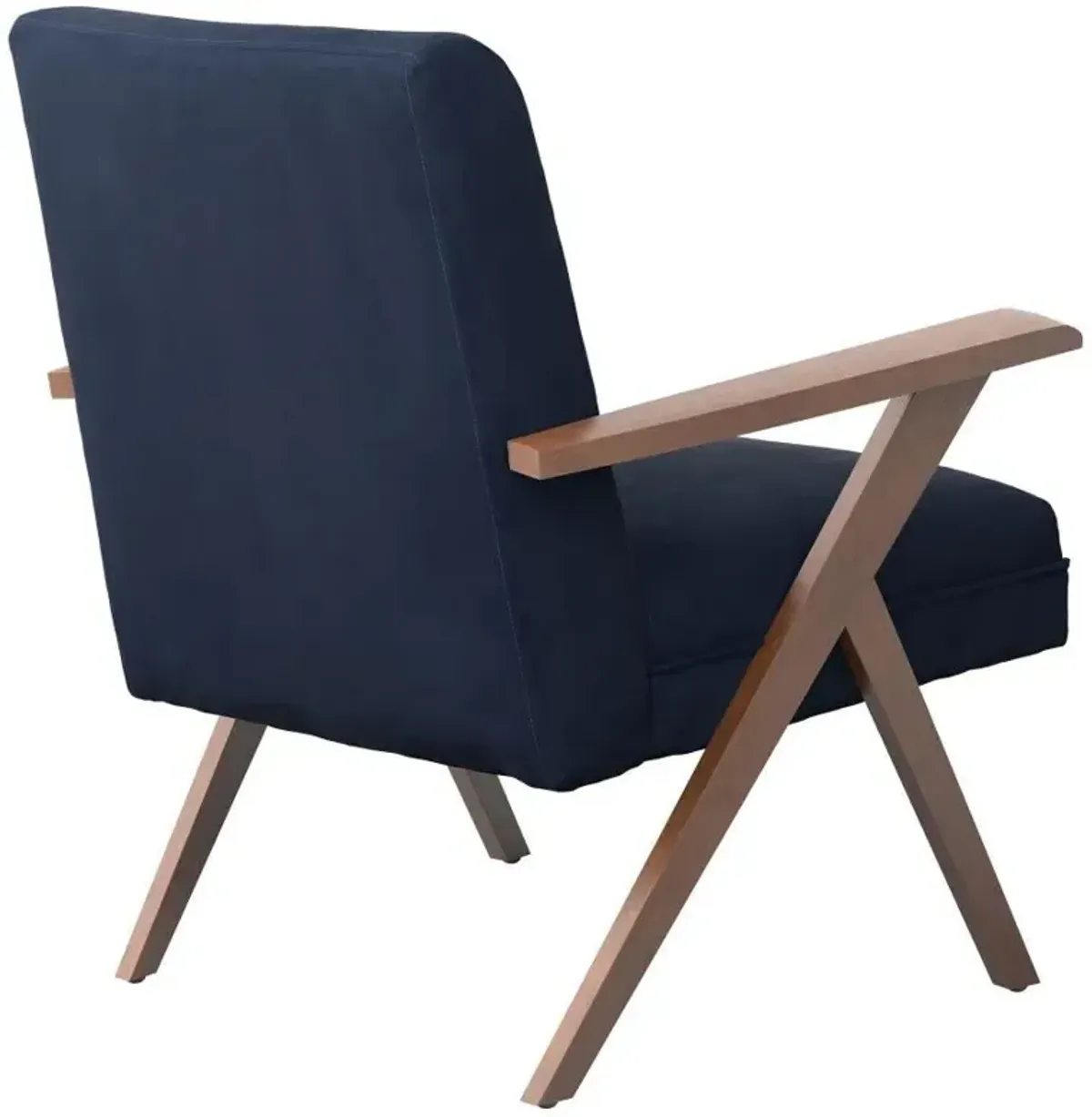 Cheryl - Upholstered Wood Arm Accent Chair - Dark Blue