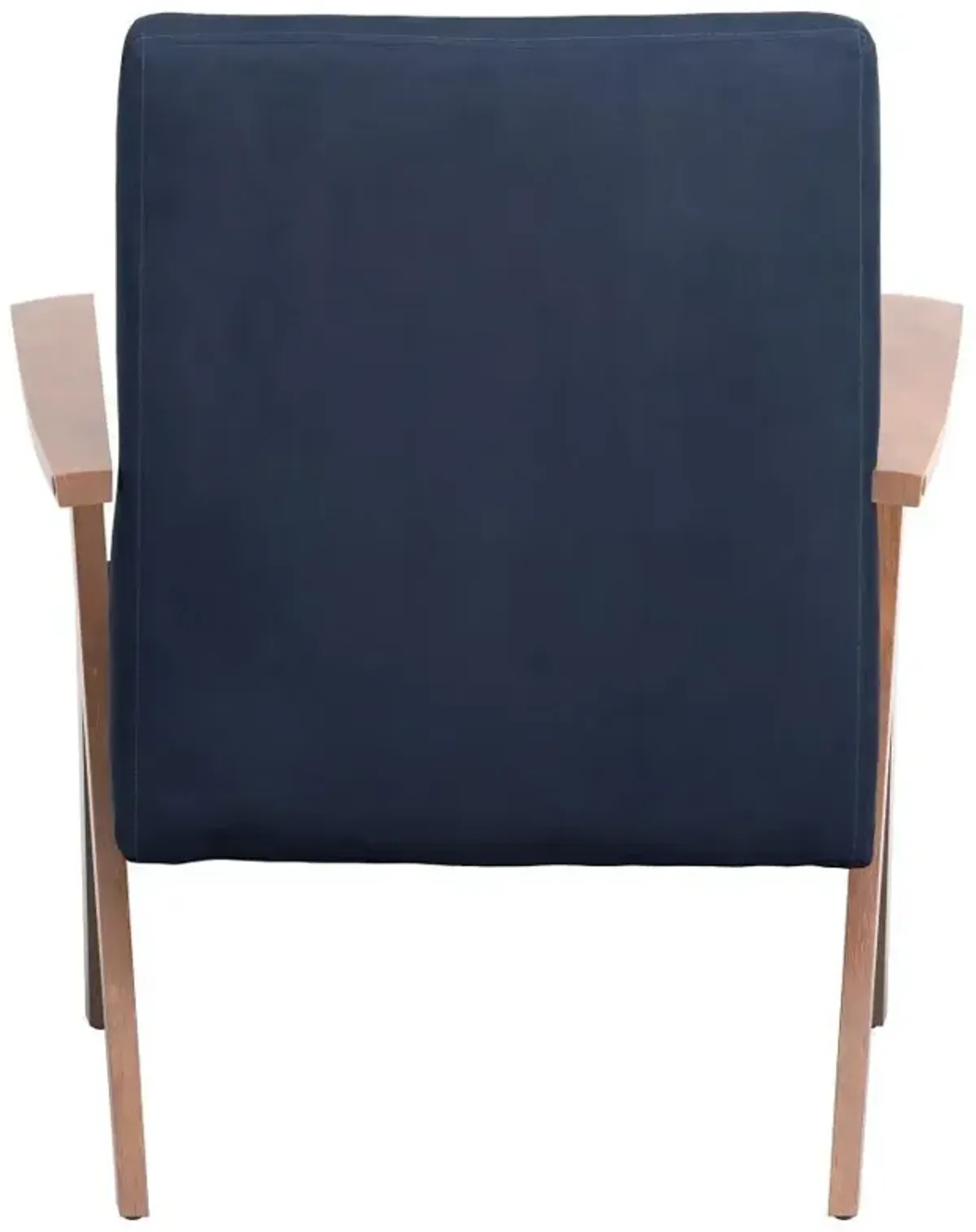 Cheryl - Upholstered Wood Arm Accent Chair - Dark Blue