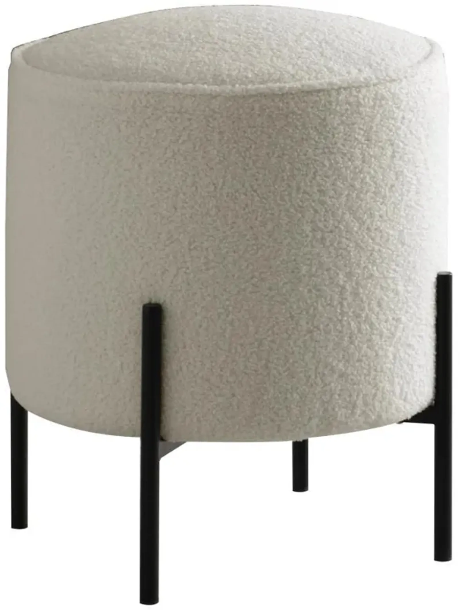 Basye - Round Upholstered Ottoman - Ivory