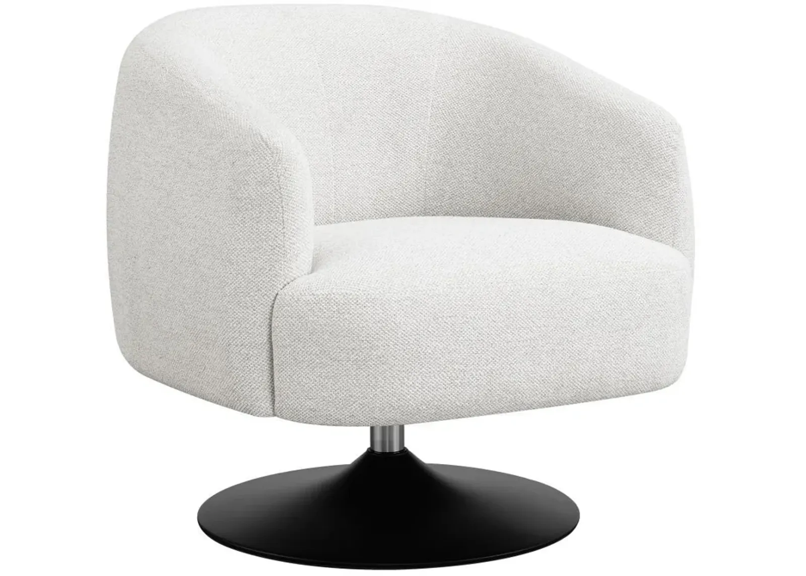 Dave - Upholstered Barrel Back Swivel Club Chair - Beige